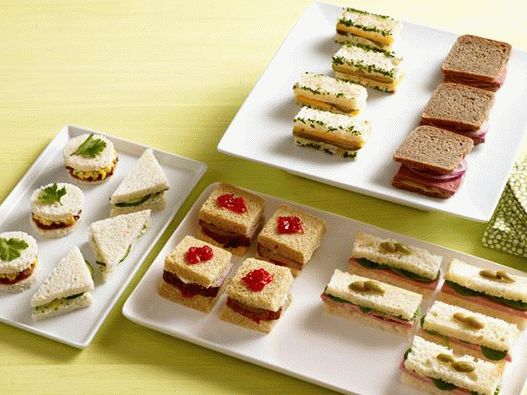 ब्रिटिश मिनी चाय सैंडविच के 50 व्यंजनों की फोटो